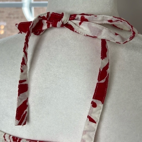 EUC Vintage Robbie Bee Pin-Up Style Red White Print Pockets Boned Bodice M - Picture 6 of 15